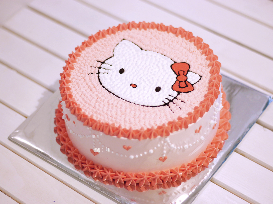 Bánh sinh nhật tạo hình 3d mèo hello kitty màu tím siêu dễ thương tặng bé  gái | Bánh Kem Ngộ Nghĩnh