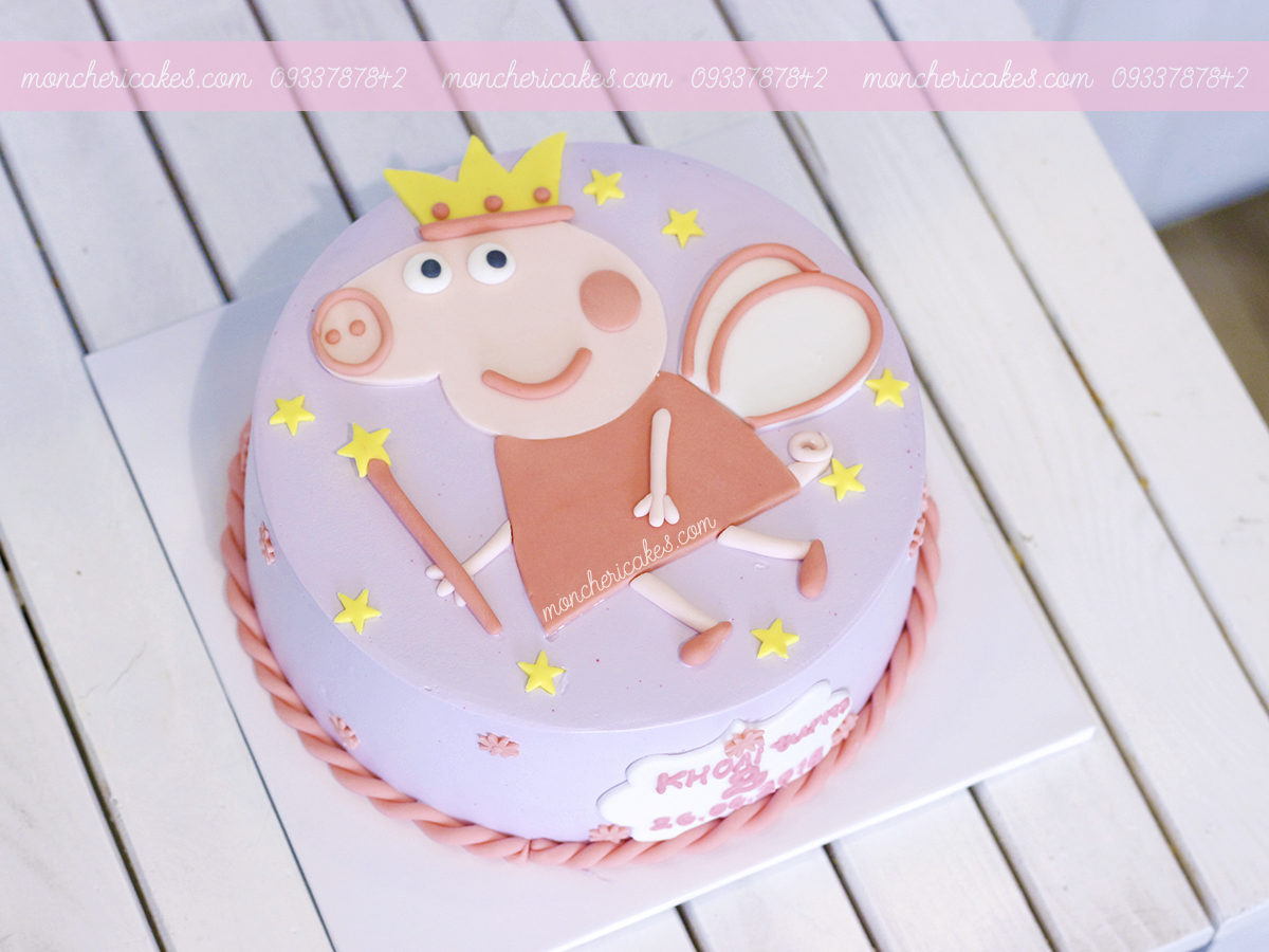GT647  Bánh sinh nhật vẽ hình lợn Peppa