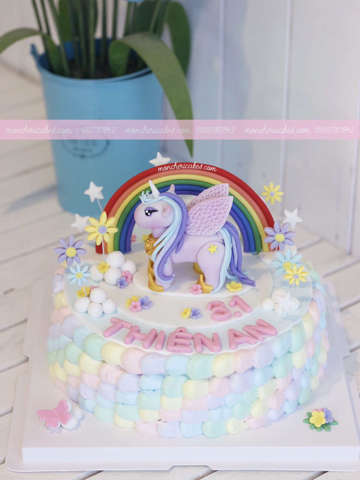 Bánh sinh nhật fondant hình ngựa pony màu tím Twilight Sparkle
